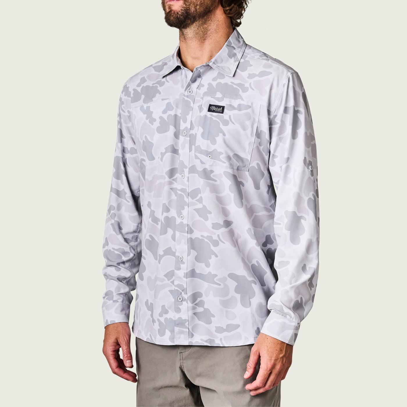 Marsh Wear Lenwood HG LS Tech Shirt (Gray Mallard Camo)