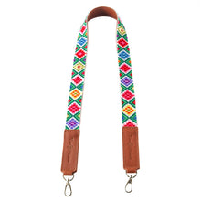Load image into Gallery viewer, Mai Woven Bag Strap - Multi with Tan Leather
