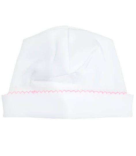 Picot Trim Hat (White/Pink)