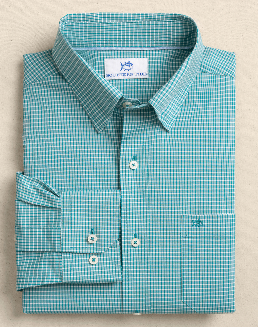 Southern Tide - Charleston Crofton Plaid Sportshirt | Spruce Shade