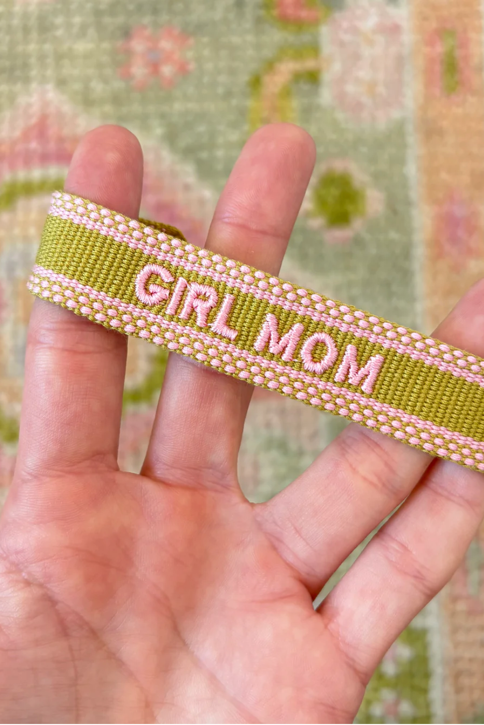 TKC - Girl Mom Bracelet (Chartreuse/Pink)