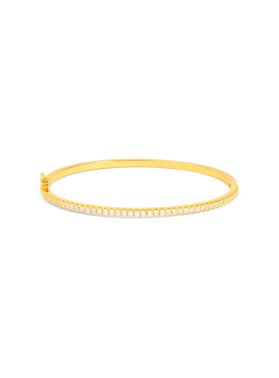 rho Pavé Slim Bangle - Gold