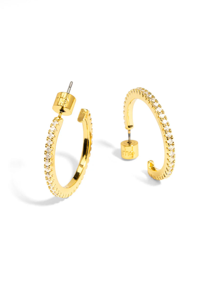 rho Small Pav≈Ω Hoop Earring - Gold