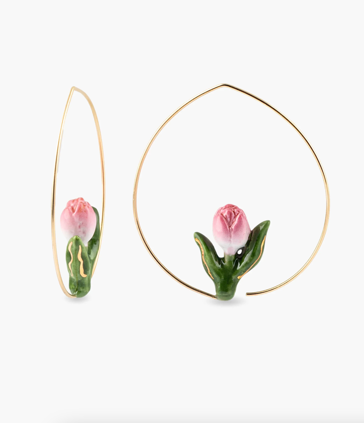 Nach - Pink Tulip Hoop Earrings