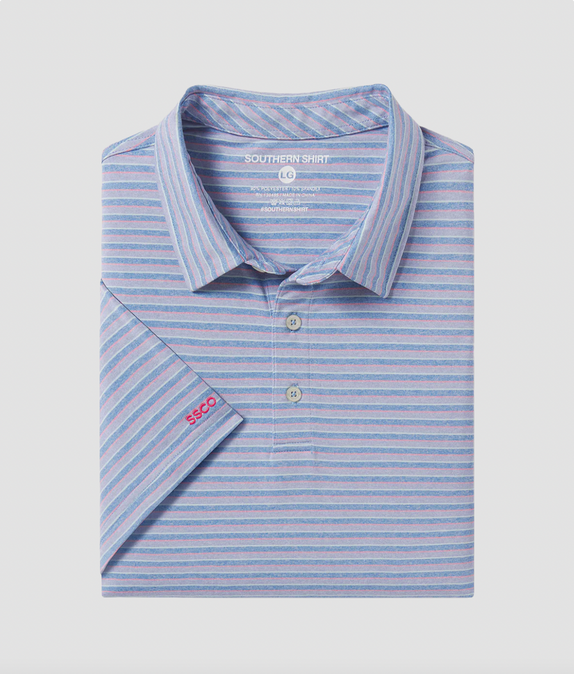 SSCO Cahaba Heather Stripe Polo - Riviera