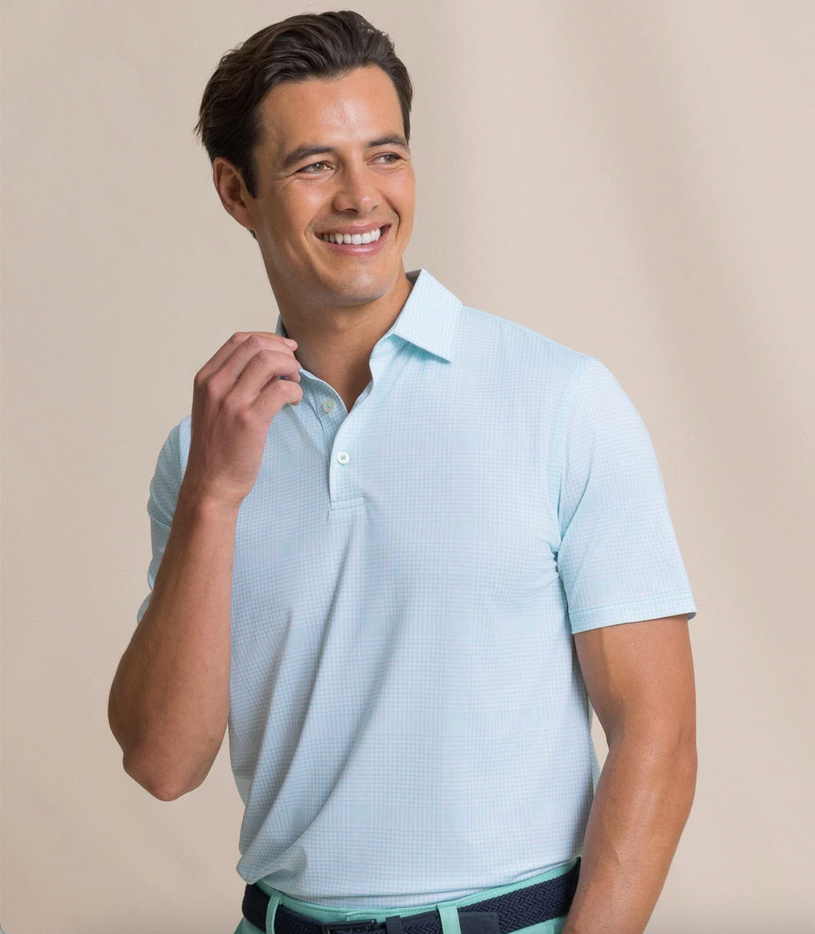 Southern Tide - Driver Coral Key Plaid Polo (Gulf Shore)