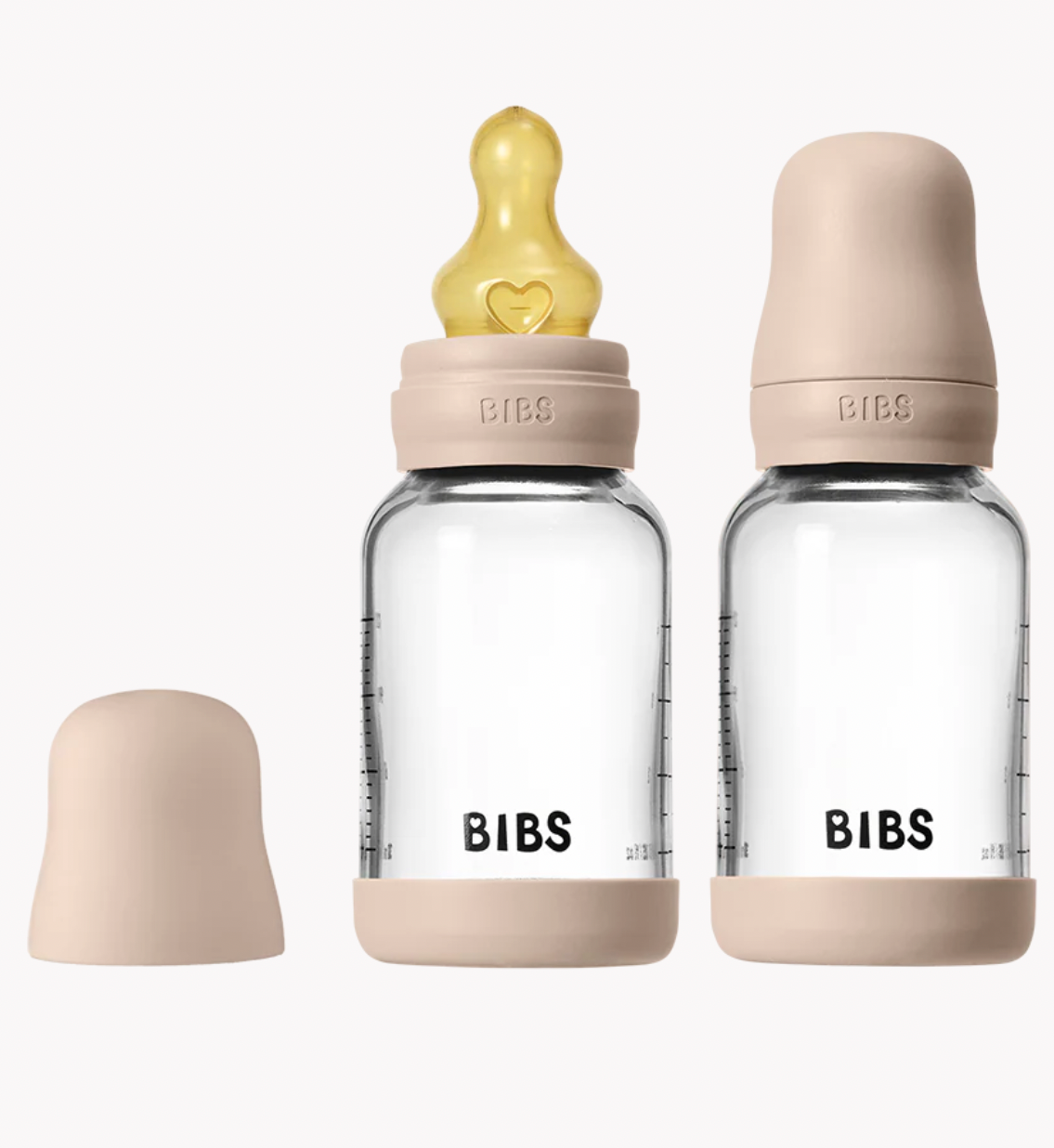 BIBS - 4 oz Latex Baby Glass Bottle Set (Blush)