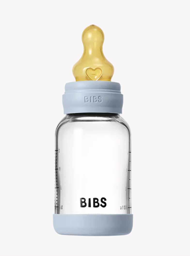 BIBS - 4 oz Latex Glass Bottle (Baby Blue)