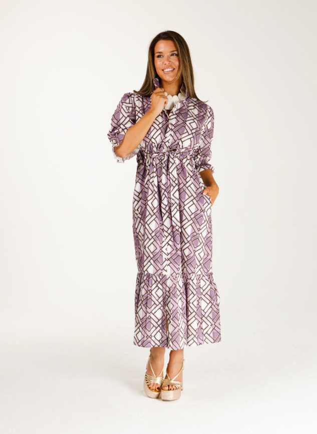 Holly Shae - Catherine Dress (Bordeaux Trellis Plaid©)