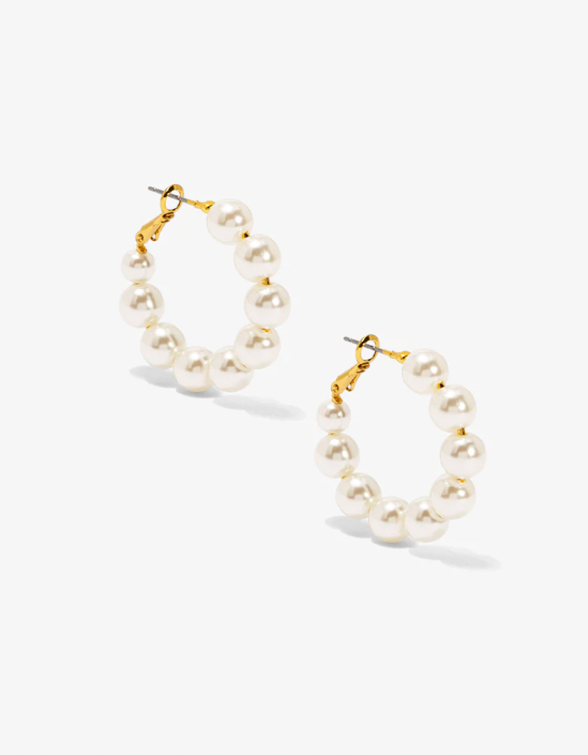 Vioroo Chunky Pearl Hoop Earring