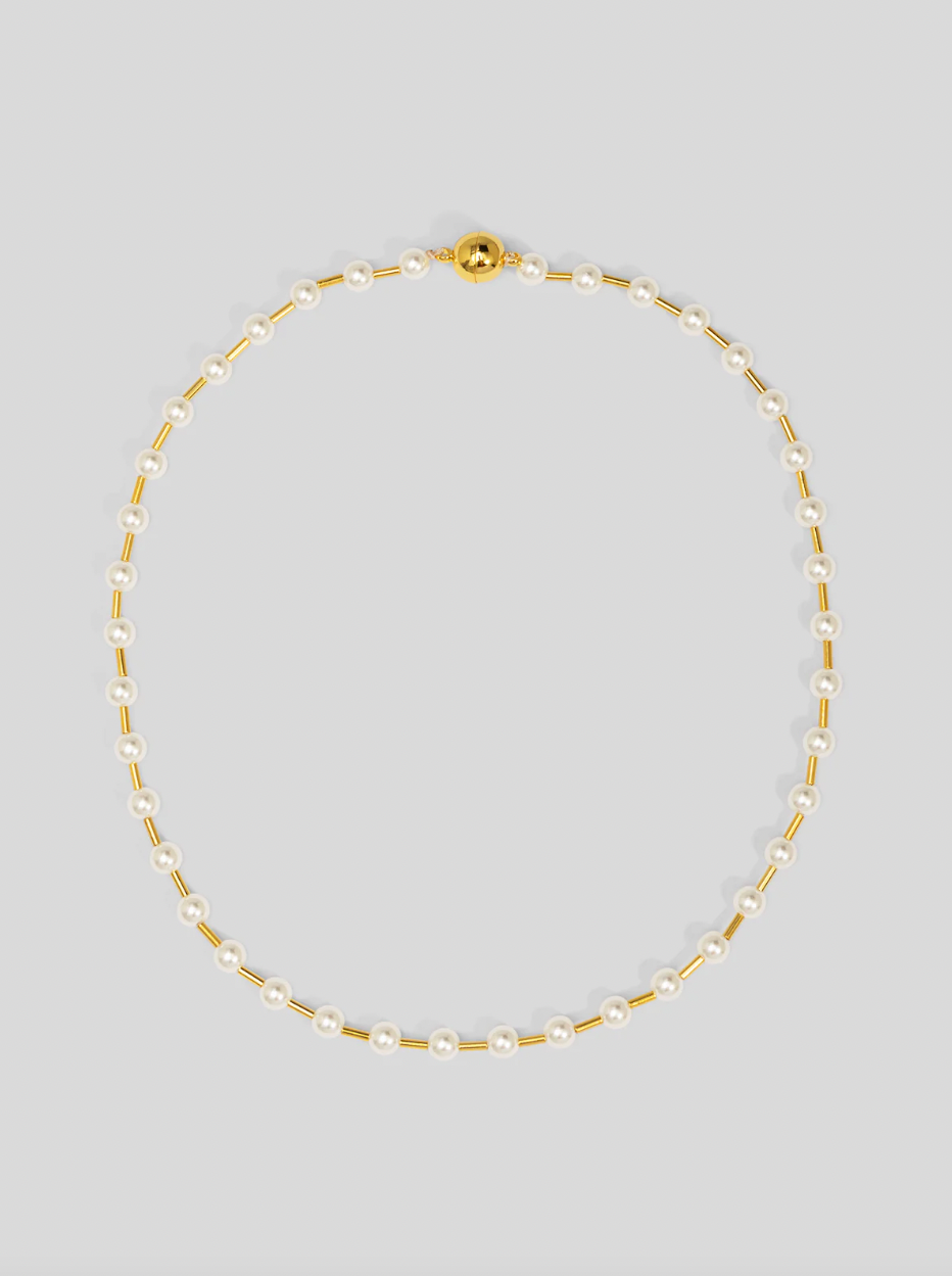 Vioroo Pearl Bead Magnet Short Necklace