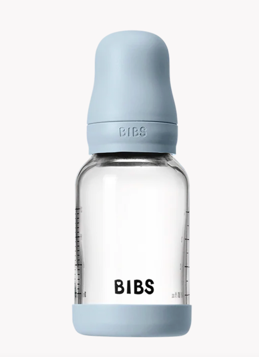 BIBS - 4 oz Silicone Glass Bottle (Baby Blue)