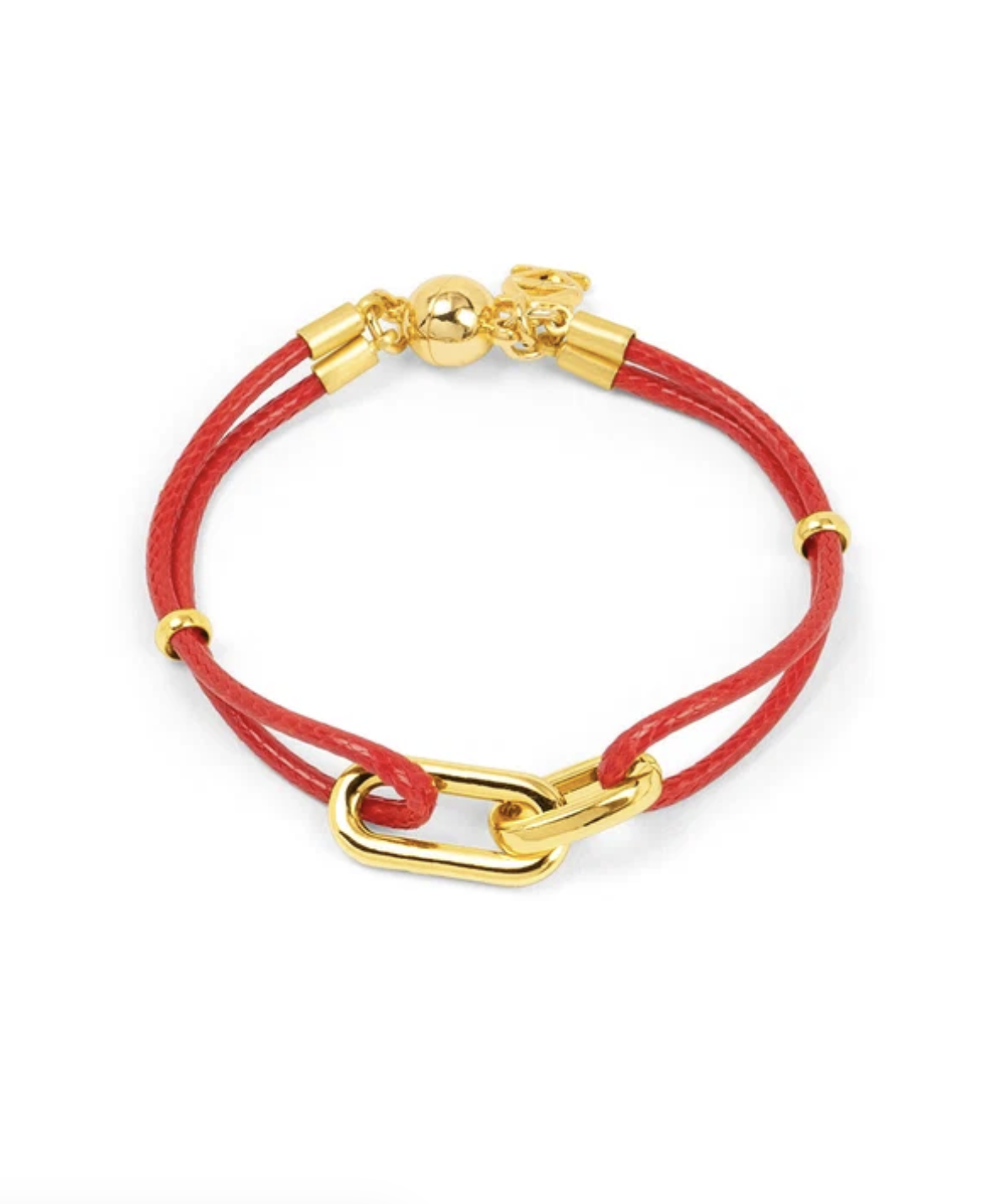 A cord bracelet accented with polished metal details and finished with an easy magnetic closure.

-Magnetic

-Length 7"

-0.100 lbs
