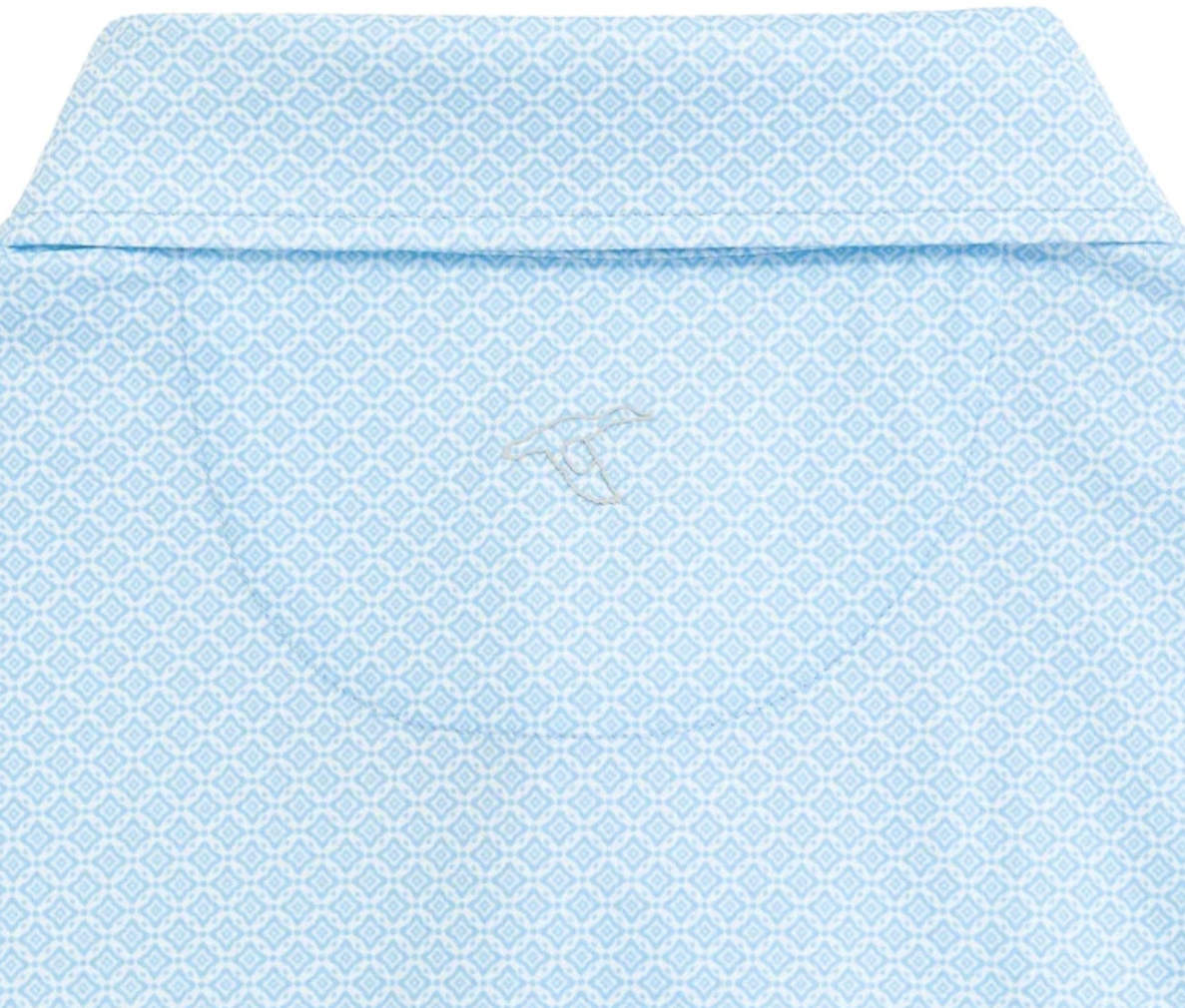 GenTeal - Diamond Lattice Printed Performance Polo (Heritage Blue)