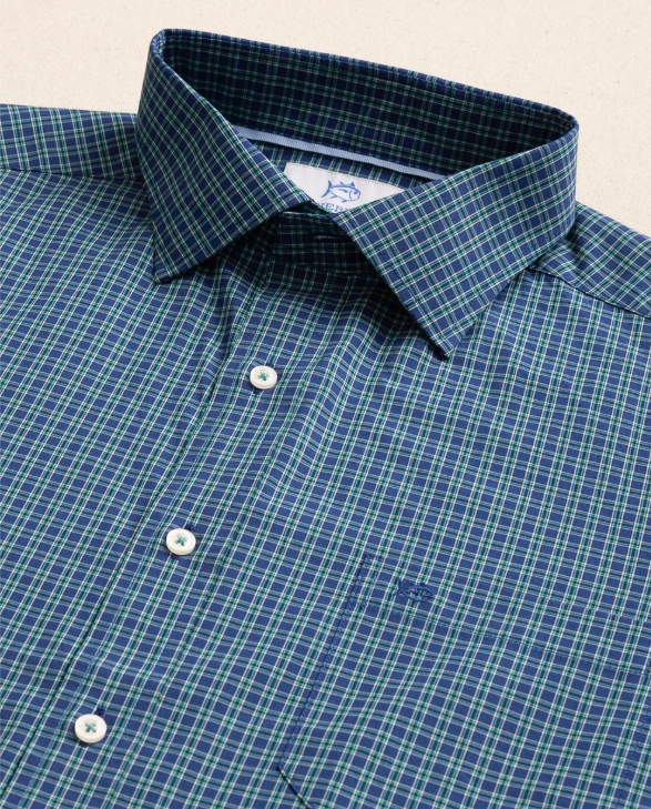 Charleston Sportshirt in Lanier Plaid (Nautical Blue) by Southern Tide