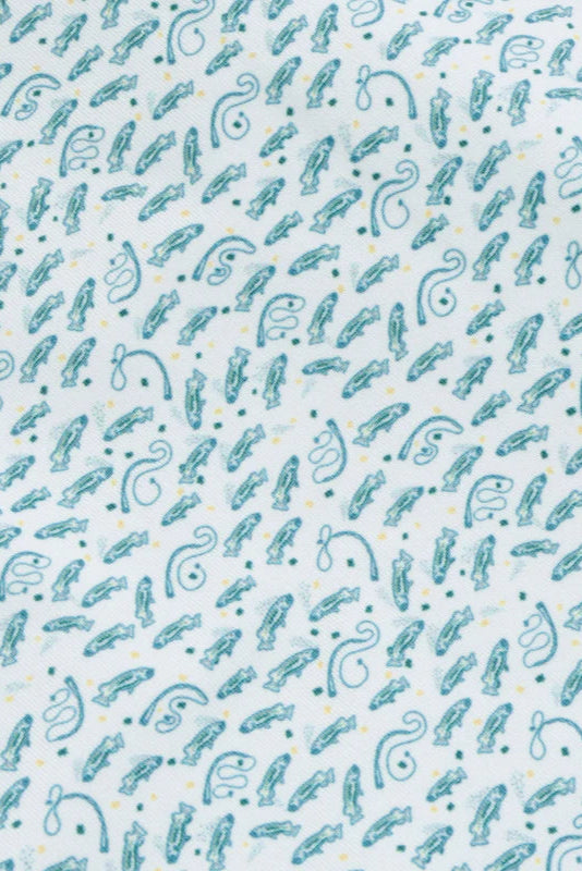 Genteal - Catch and Release Printed Performance Polo (Storm Blue)