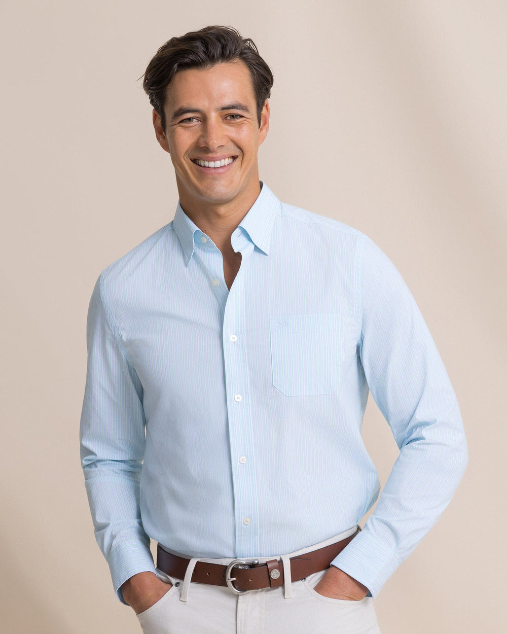 Southern Tide - Charleston Amelia Island Stripe Sportshirt (Ocean Channel)