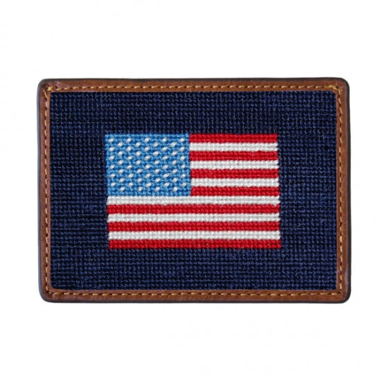 Needlepoint Card Wallet - American Flag