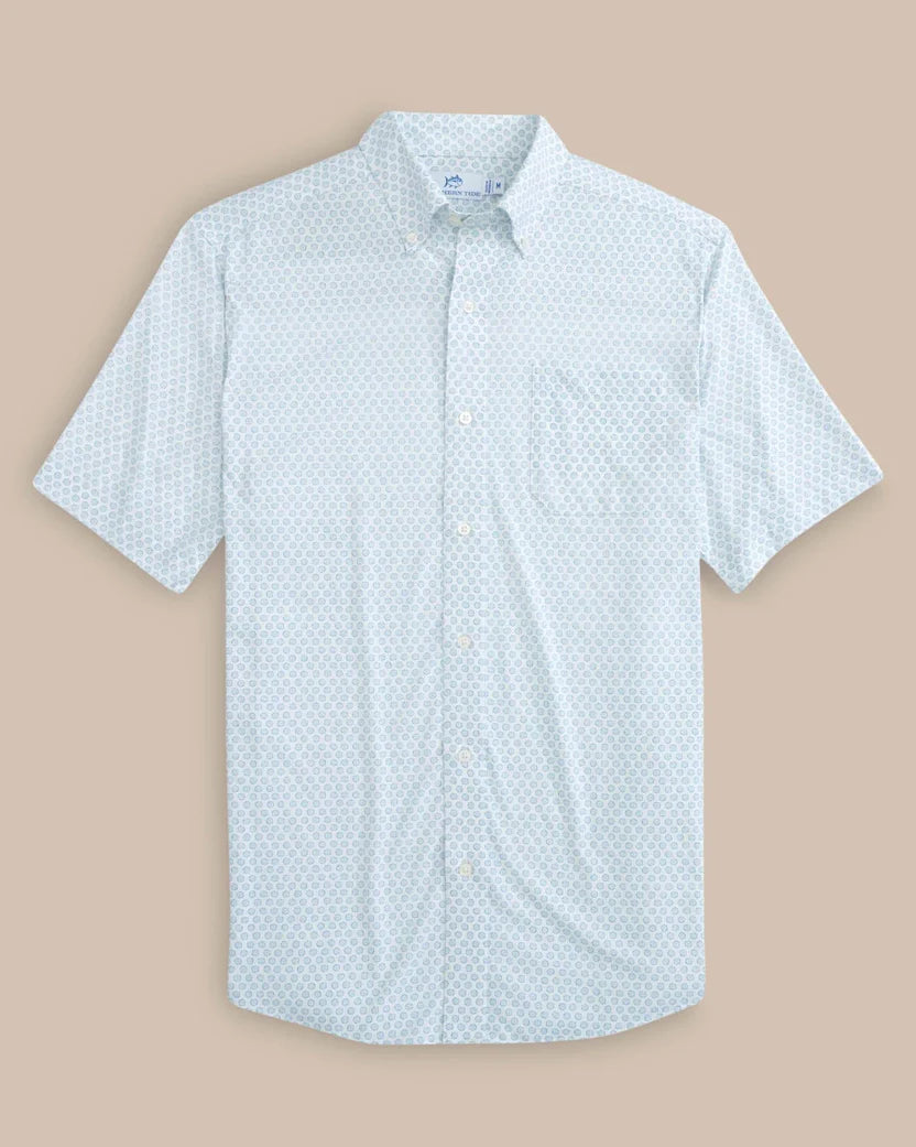 Southern Tide - brrr Intercoastal Floral To See Short Sleeve Sport Shirt (Wake Blue) FINAL SALE