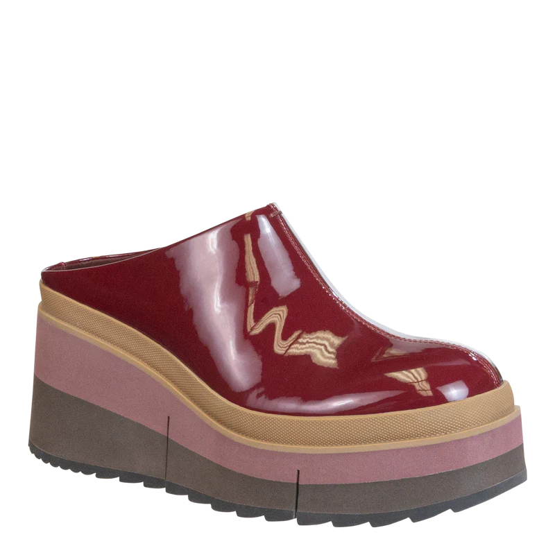 Naked Feet - Coach Platform Clogs (Deep Red)