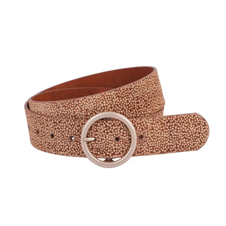 Spotted Calf Hair Belt (Rose Gold Buckle)