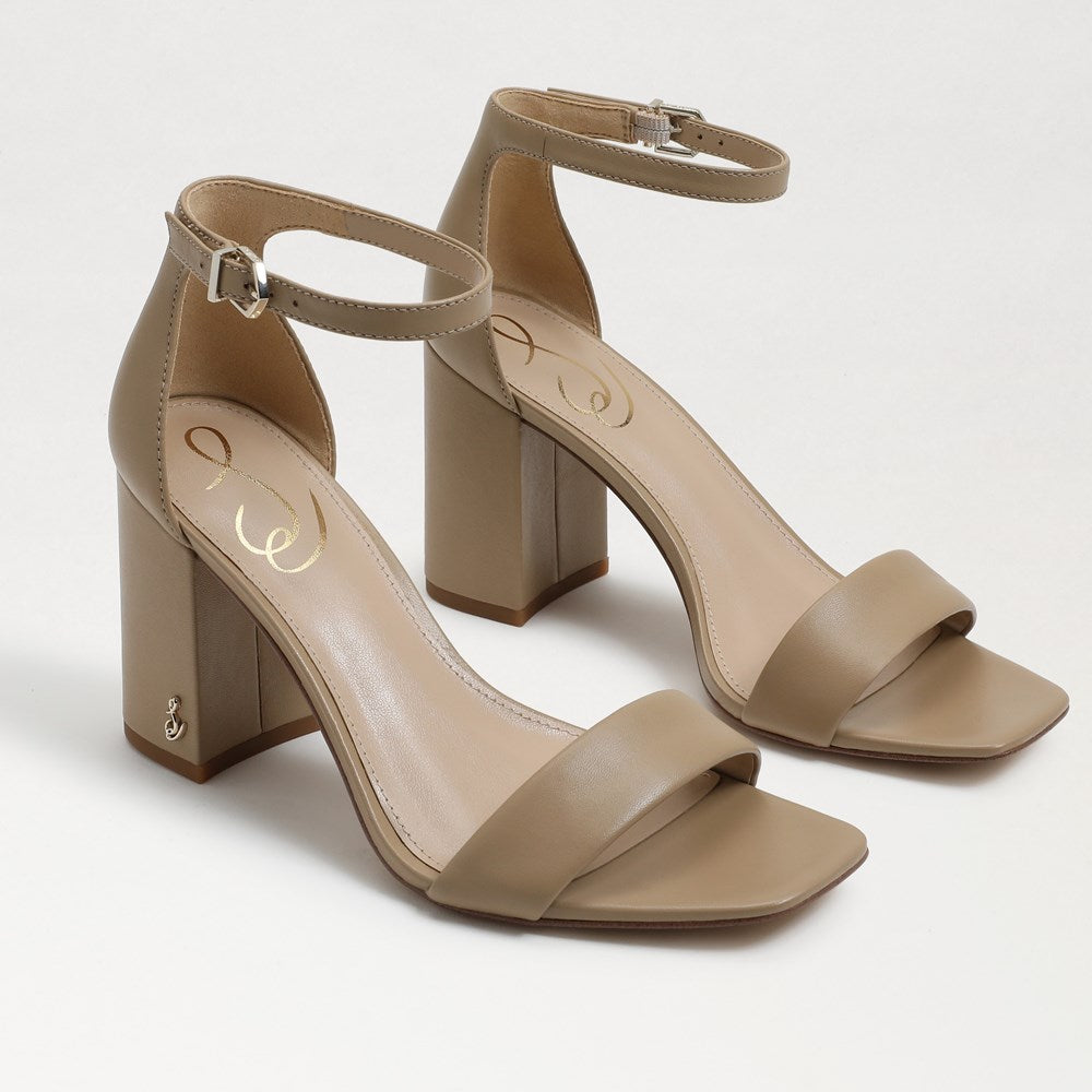 Daniella Block Heel Sandal in Soft Beige Leather - Sam Edelman *Final Sale*