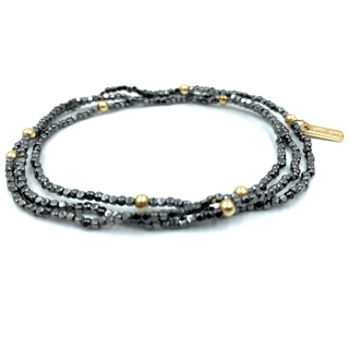 Erin Gray - The BOHO Bracelet Stack - Black Hematite & Gold Filled