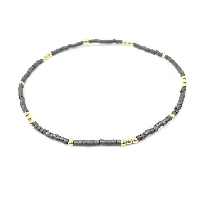 Newport Bracelet in Graphite + Gold Filled - Erin Gray