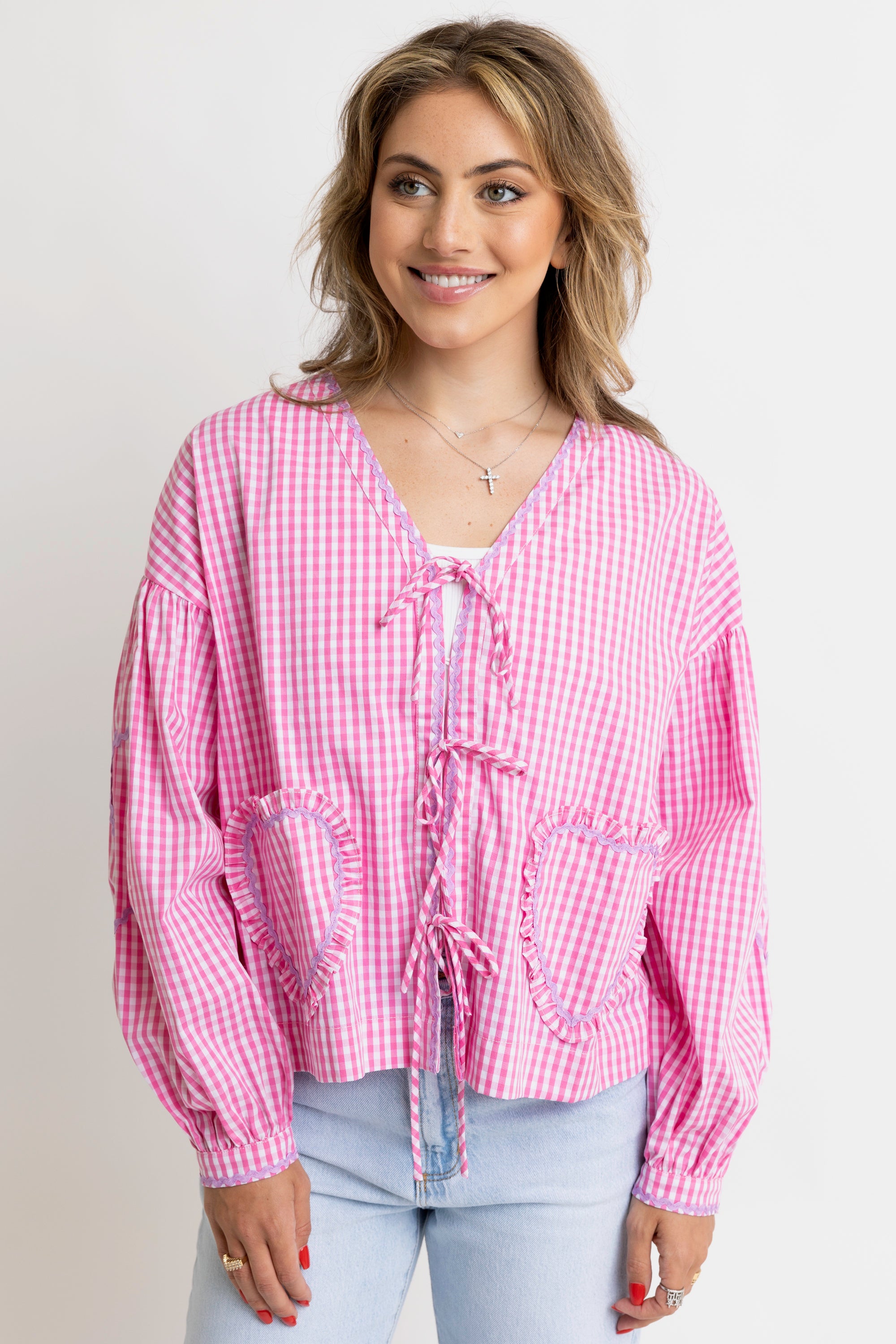 Karlie - Vintage Heart Top (Pink)