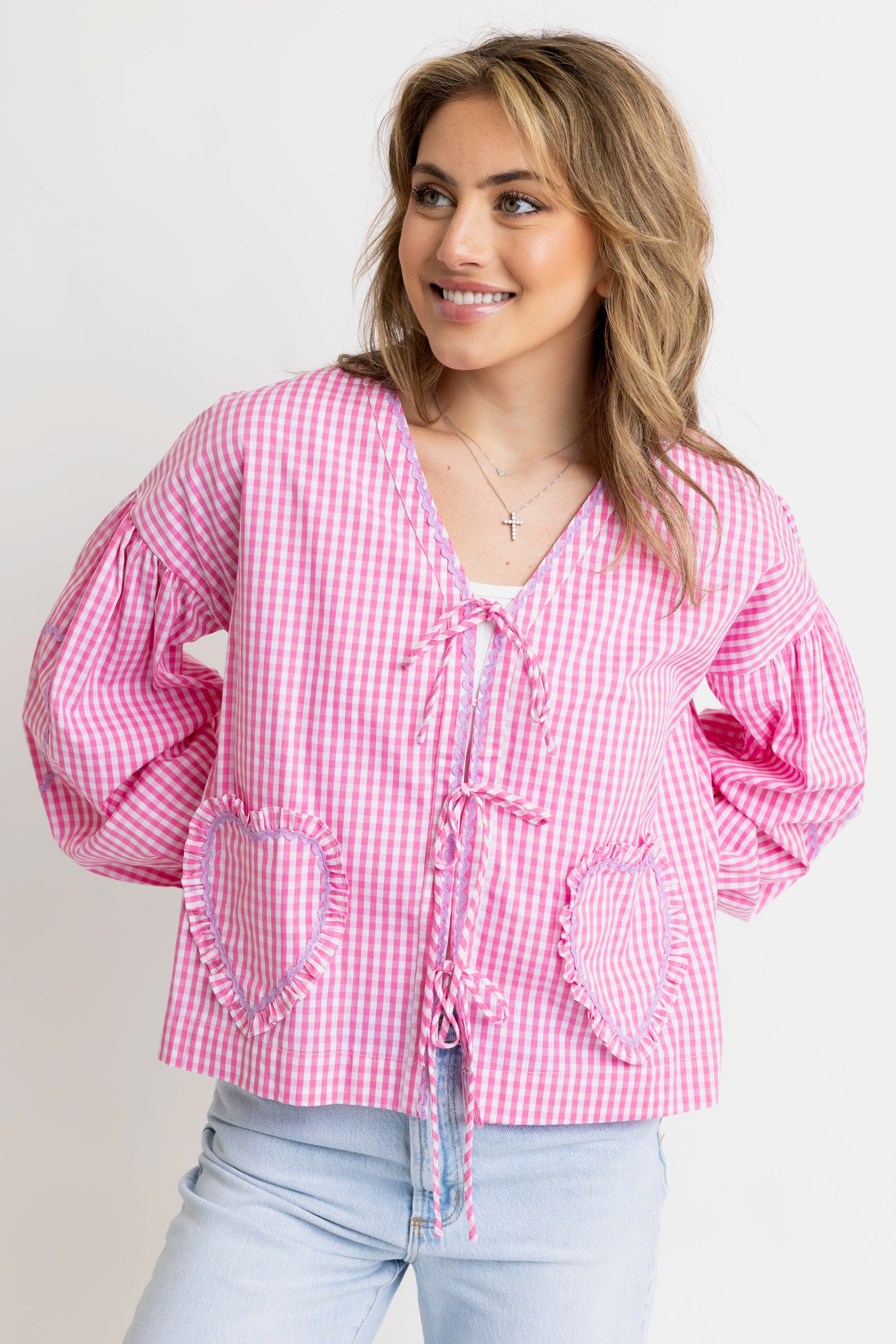 Karlie - Vintage Heart Top (Pink)