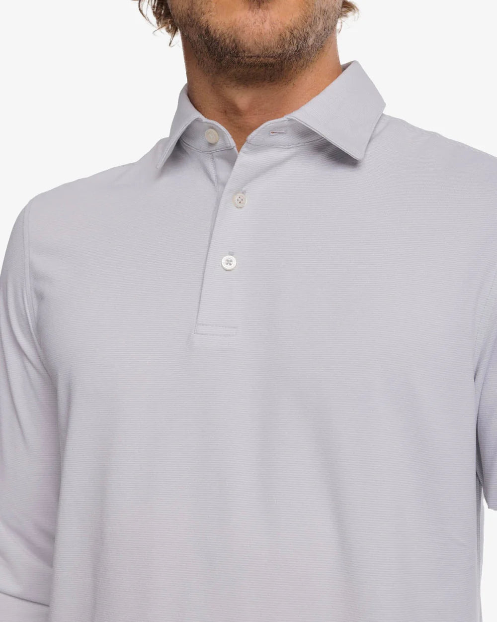 Southern Tide - Ryder Ridgeway Stripe Performance Polo (Heather Platinum Gray) FINAL SALE