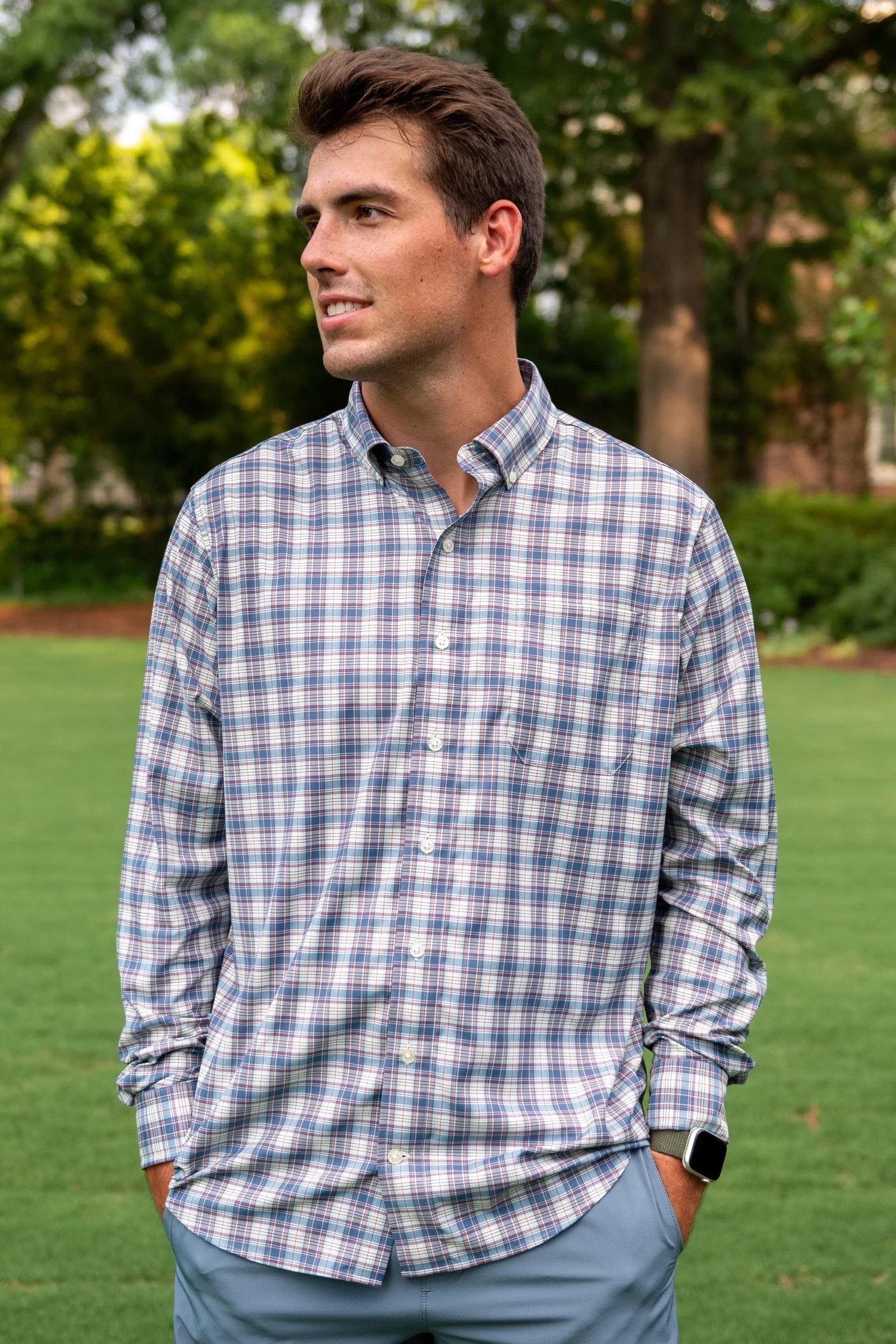 SSCO - Edmonton Plaid Button Down (Coastline) FINAL SALE