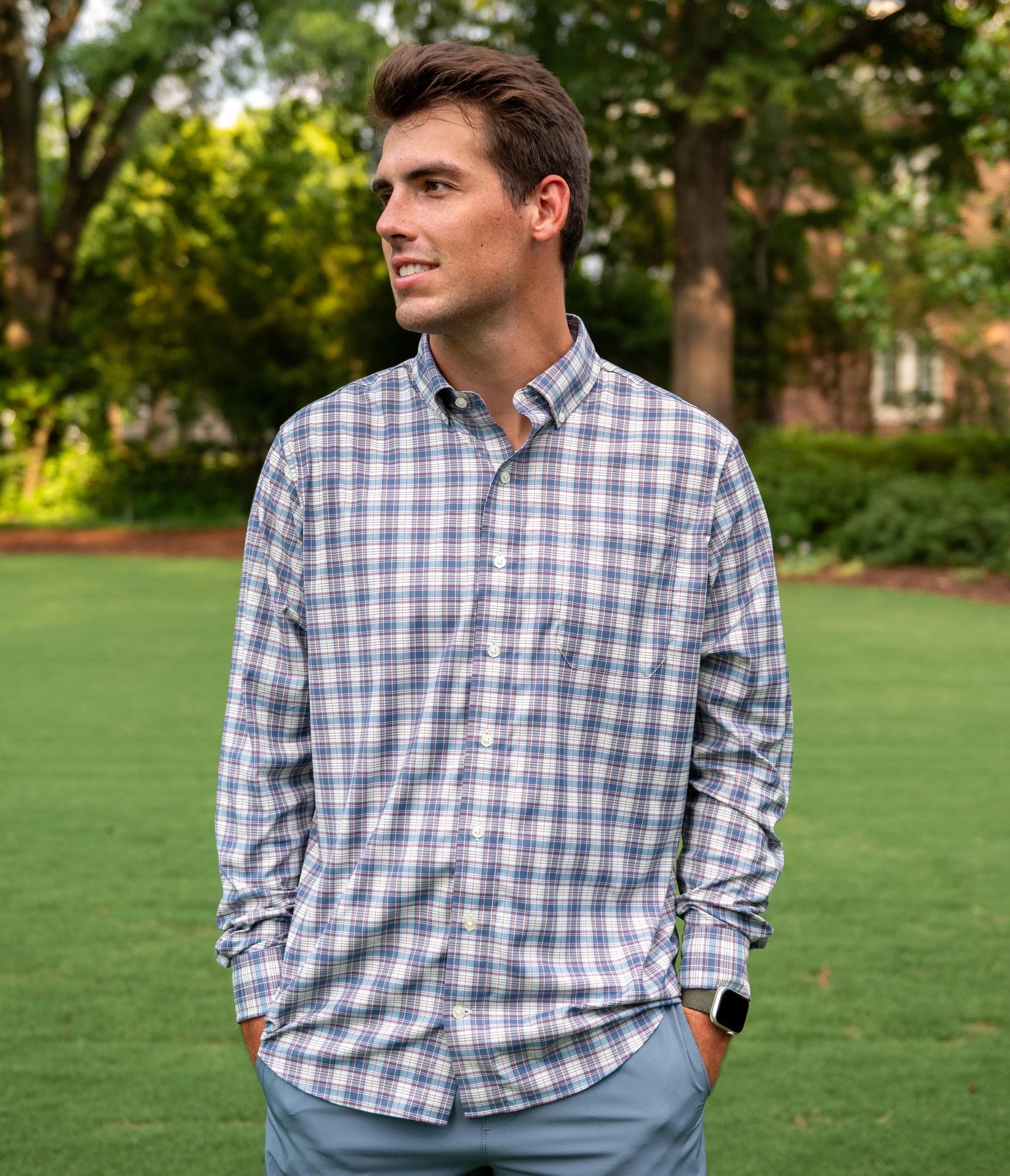 SSCO Edmonton Plaid Button Down (Coastline)