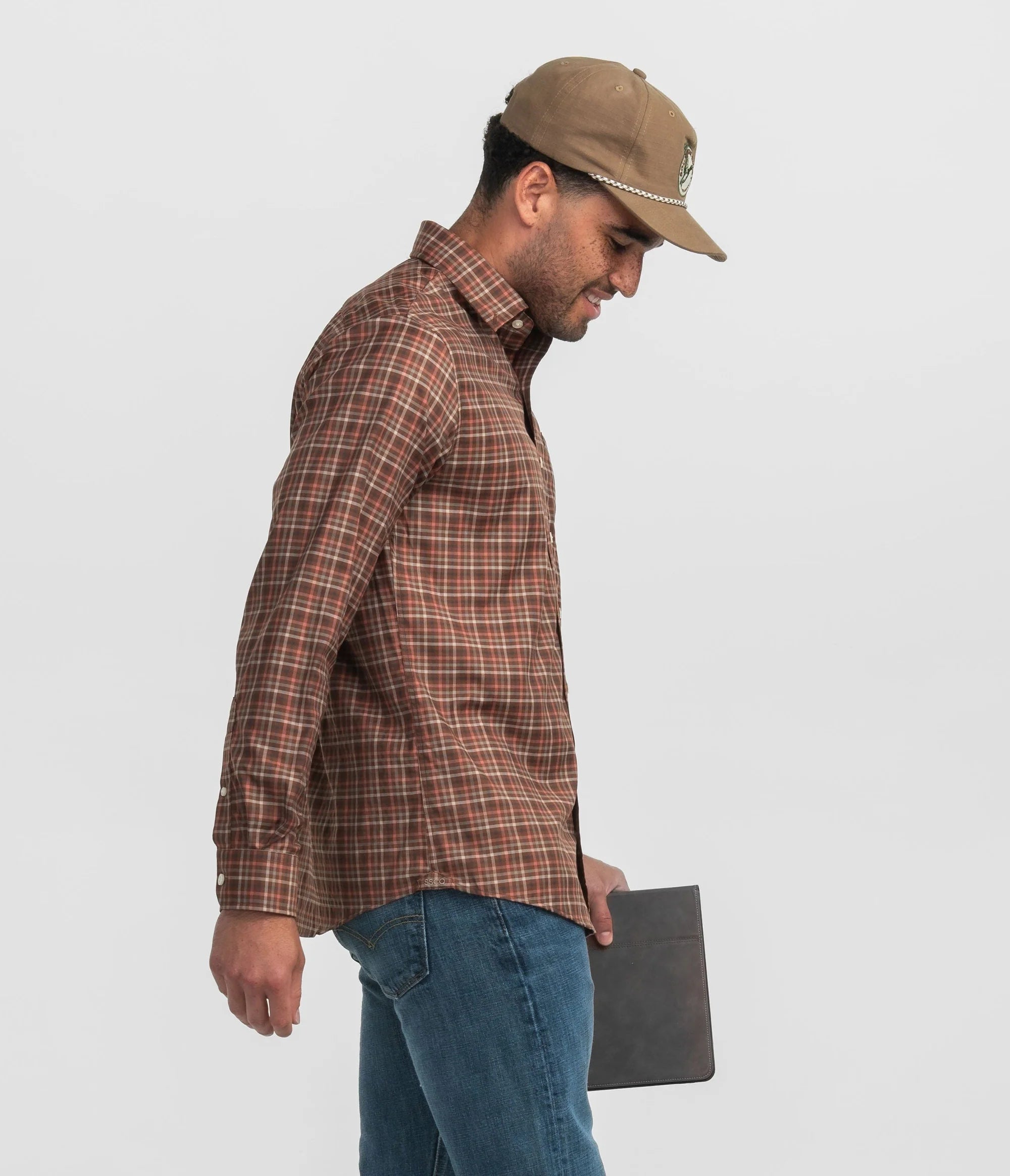 SSCO - Samford Check Button Down (Hazelnut)