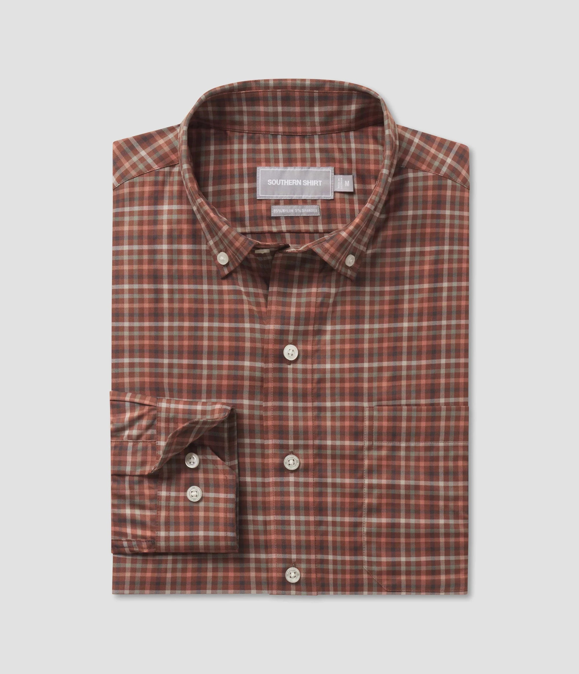 SSCO - Samford Check Button Down (Hazelnut)