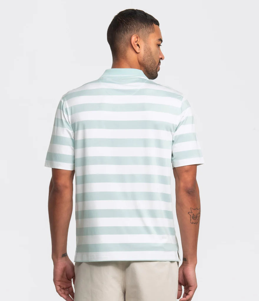 SSCO - Tee Off Heather Stripe Polo (Deep Ocean) FINAL SALE