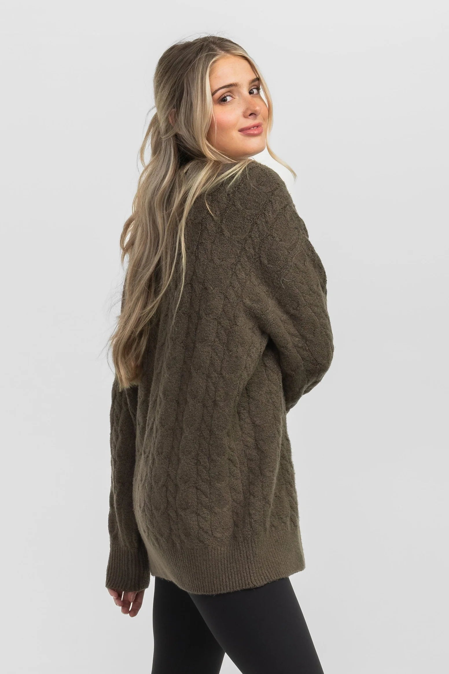 SSCO - Comfy Cozy Cable Sweater (Deep Woods) FINAL SALE