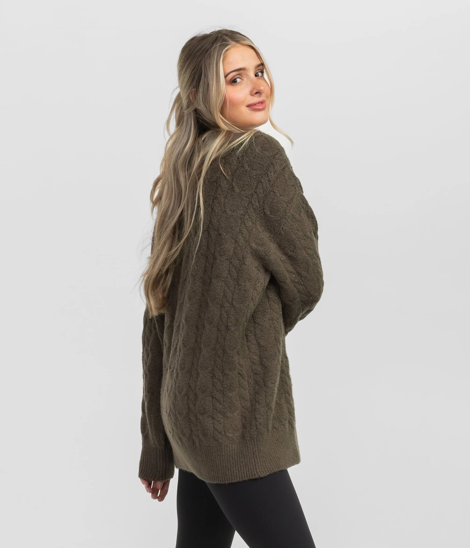 SSCO - Comfy Cozy Cable Sweater (Deep Woods)