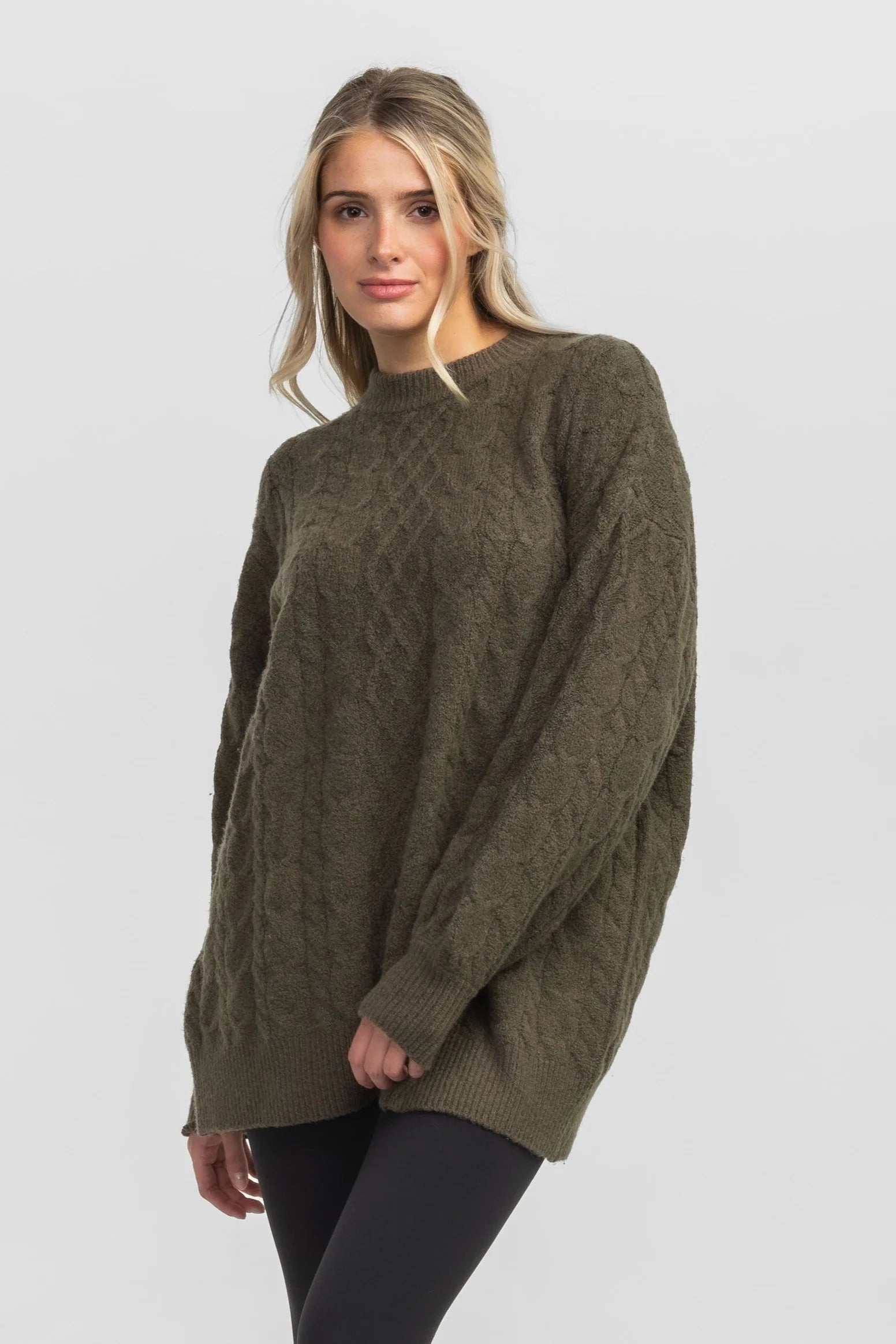 SSCO - Comfy Cozy Cable Sweater (Deep Woods) FINAL SALE