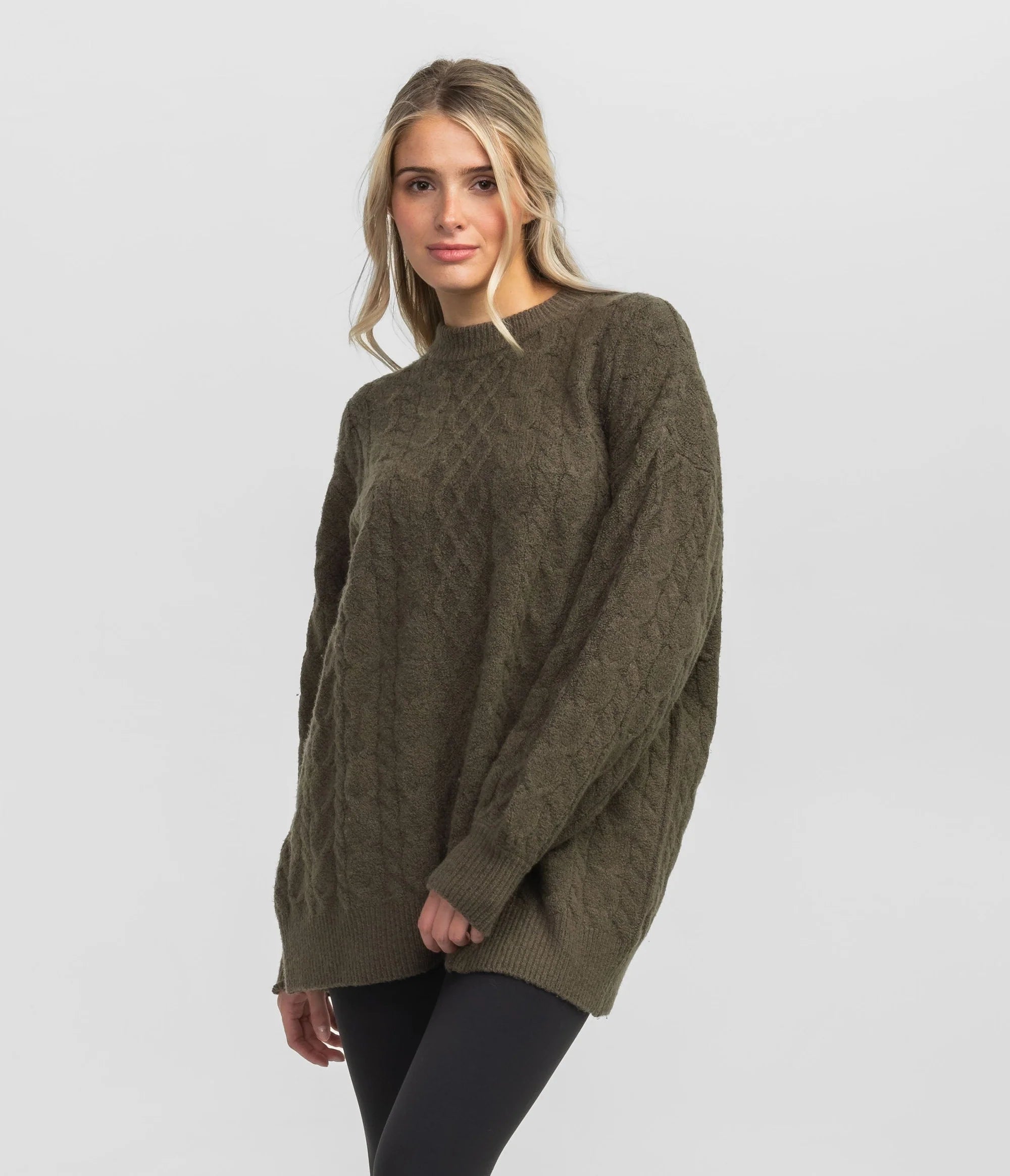 SSCO - Comfy Cozy Cable Sweater (Deep Woods)