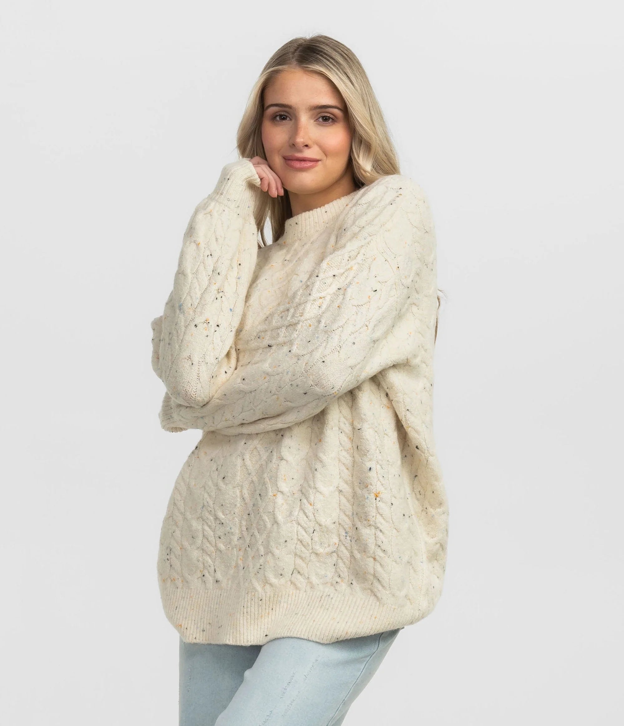 SSCO - Comfy Cozy Cable Sweater (Off White)