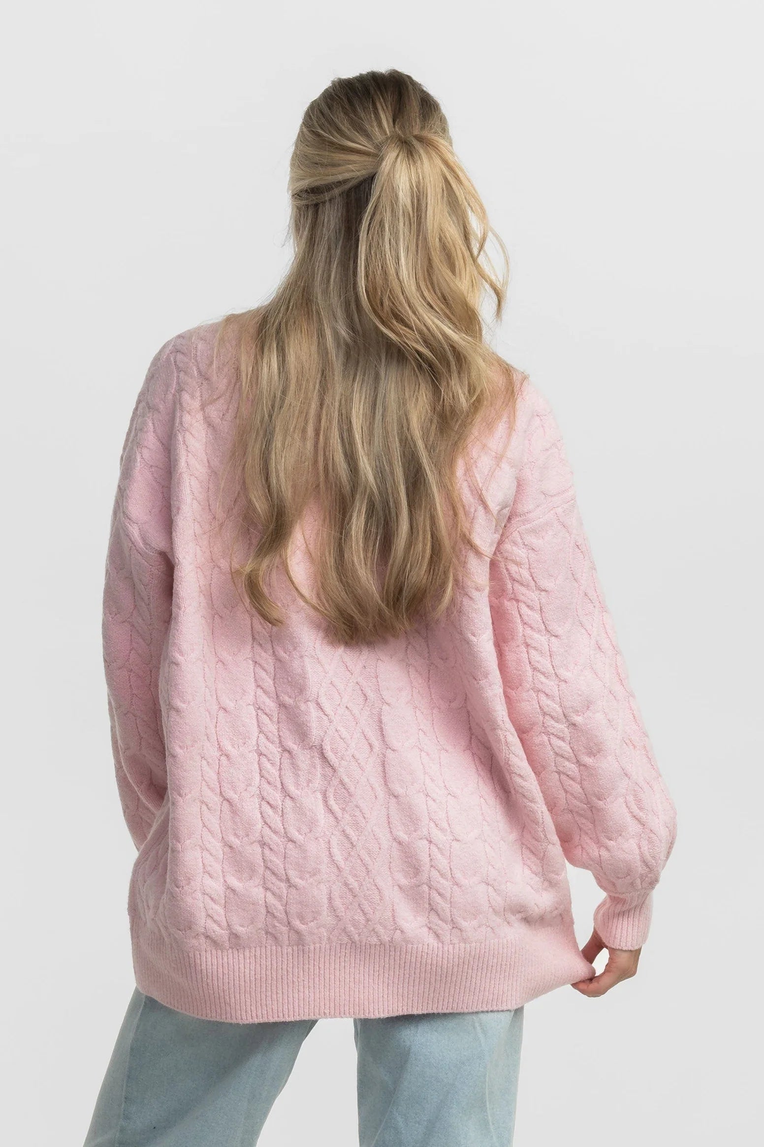 SSCO - Comfy Cozy Cable Sweater (Pink Mist) FINAL SALE