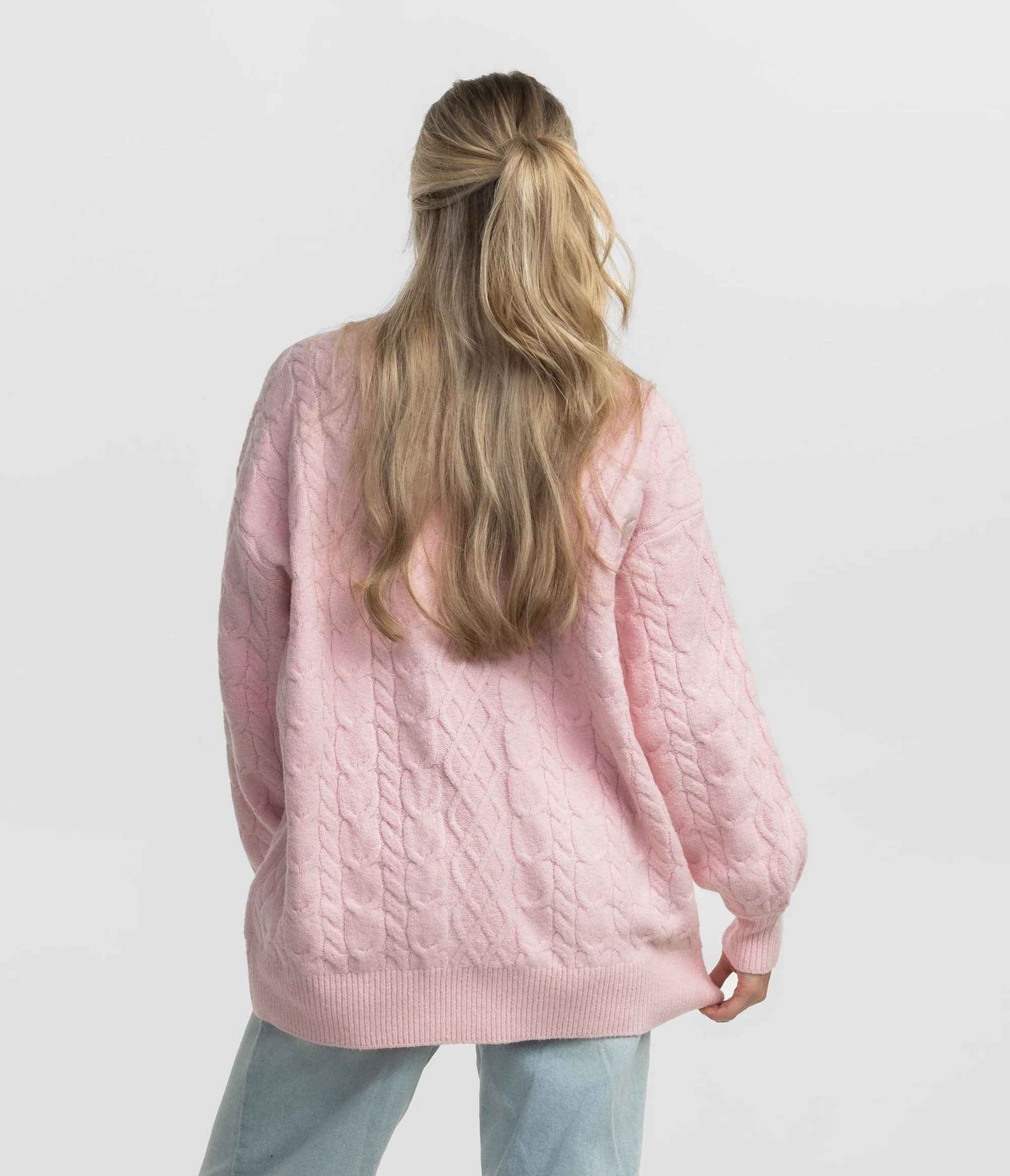 SSCO - Comfy Cozy Cable Sweater (Pink Mist)