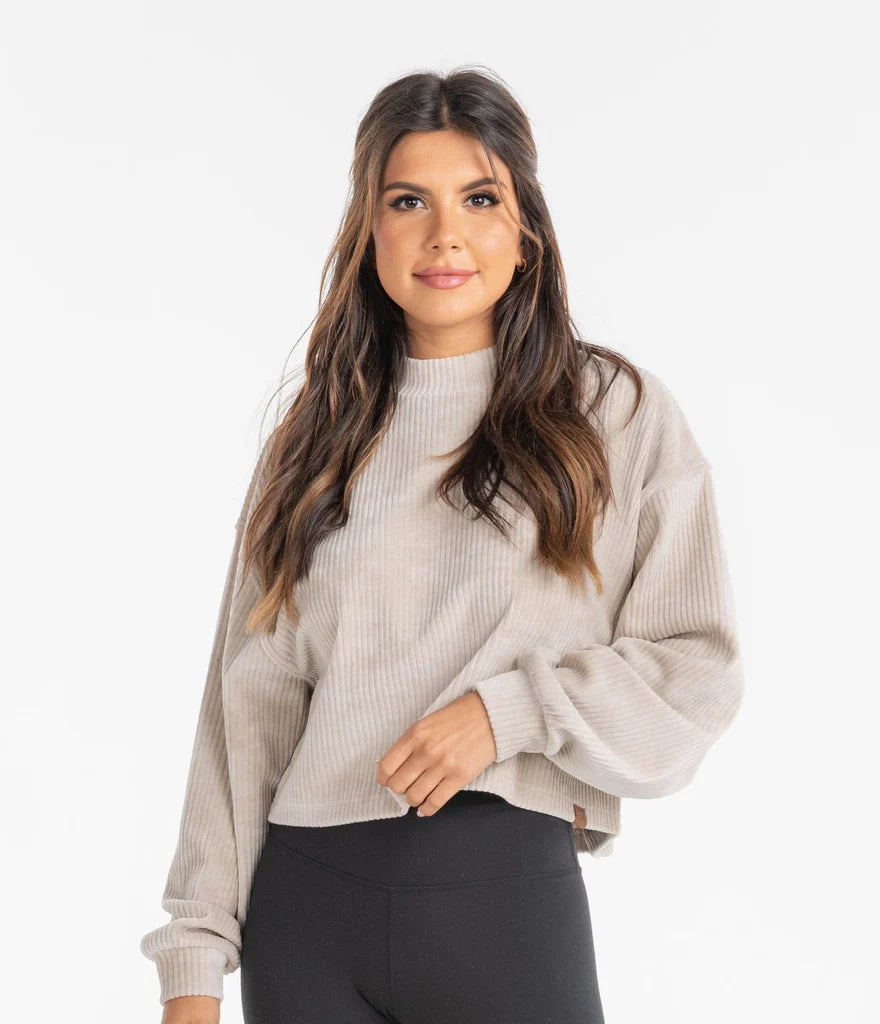 SSCO - Cropped Corduroy Sweatshirt (Safari)