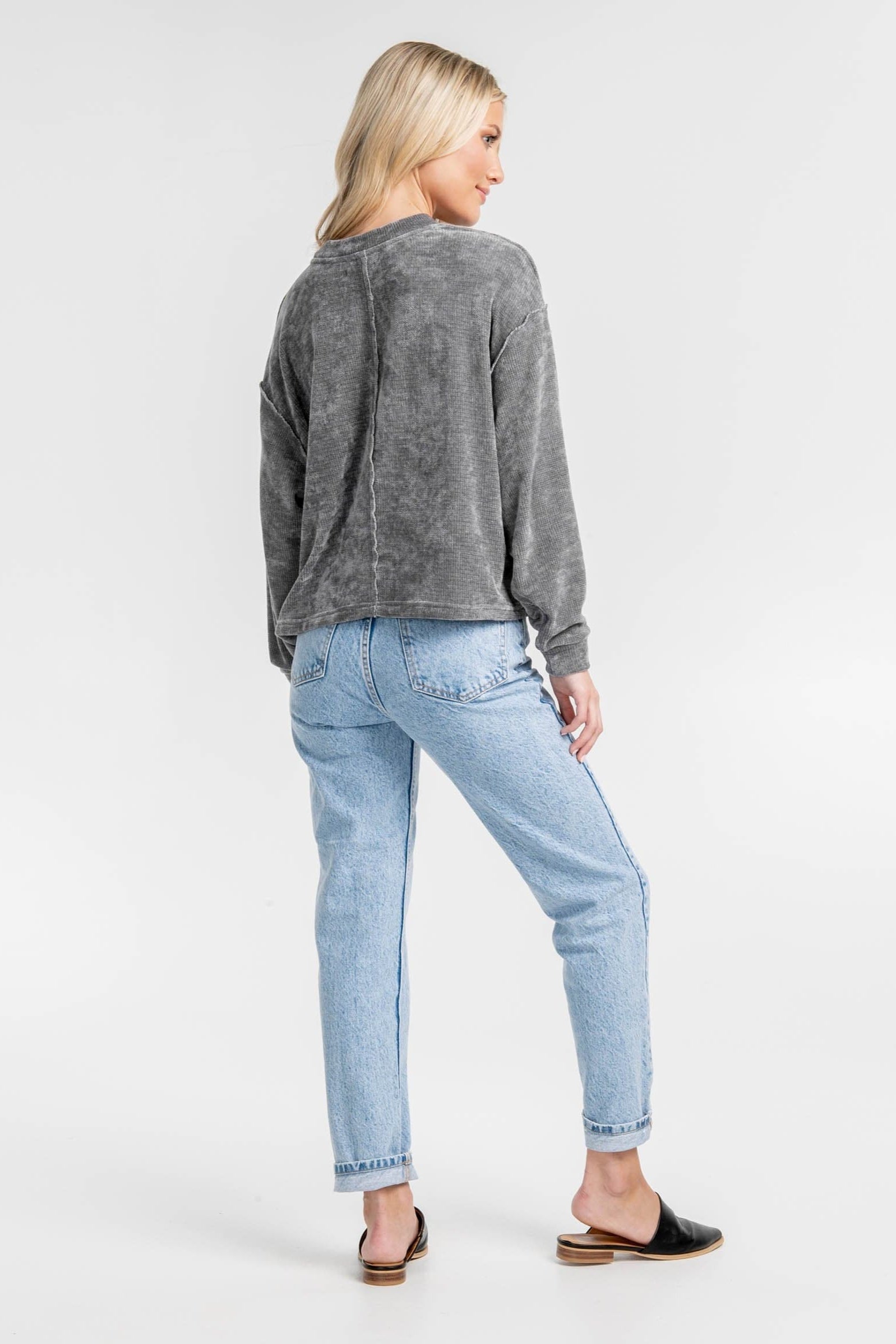 SSCO - Open Knit Sweater Pullover (Gunmetal) FINAL SALE