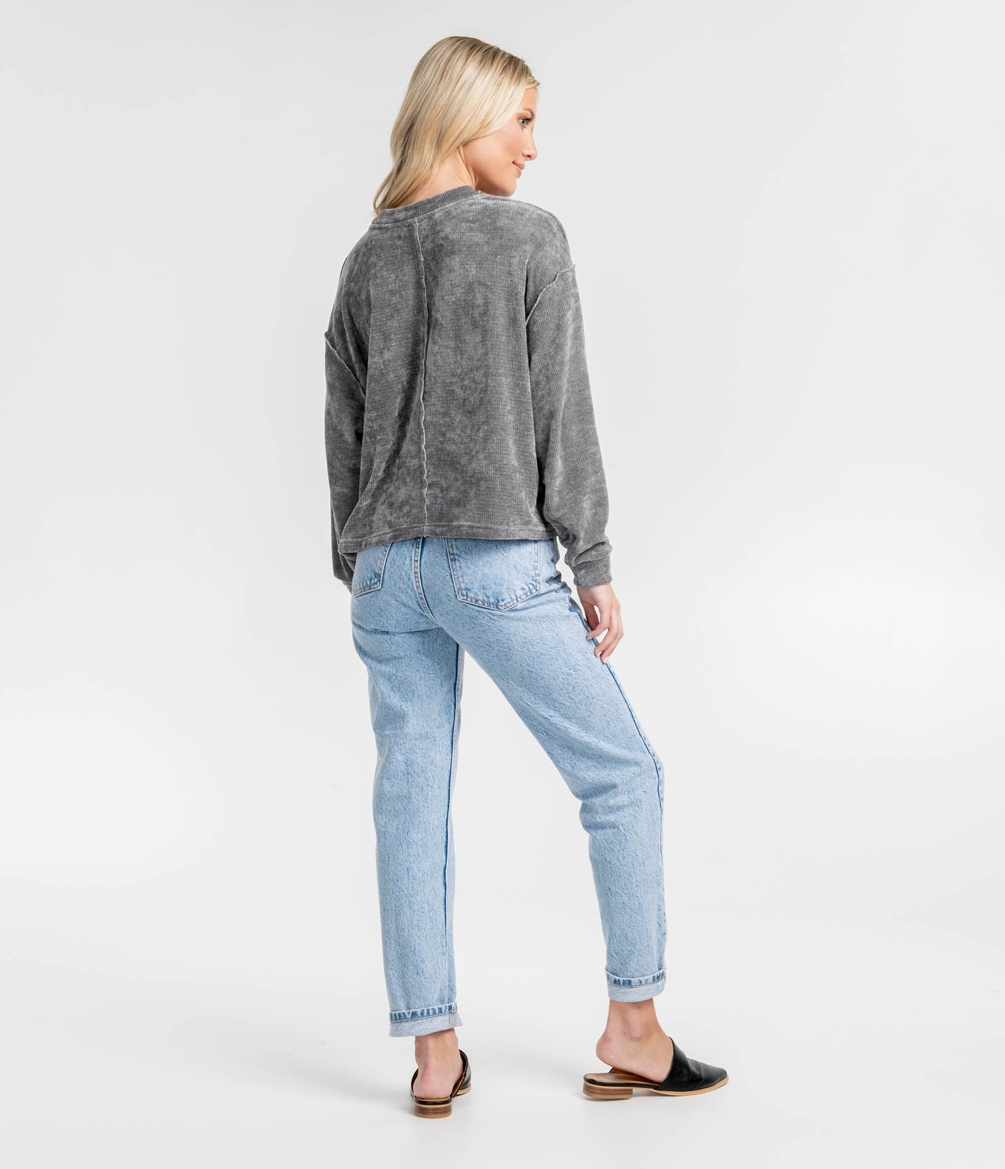 SSCO - Open Knit Sweater Pullover (Gunmetal) FINAL SALE