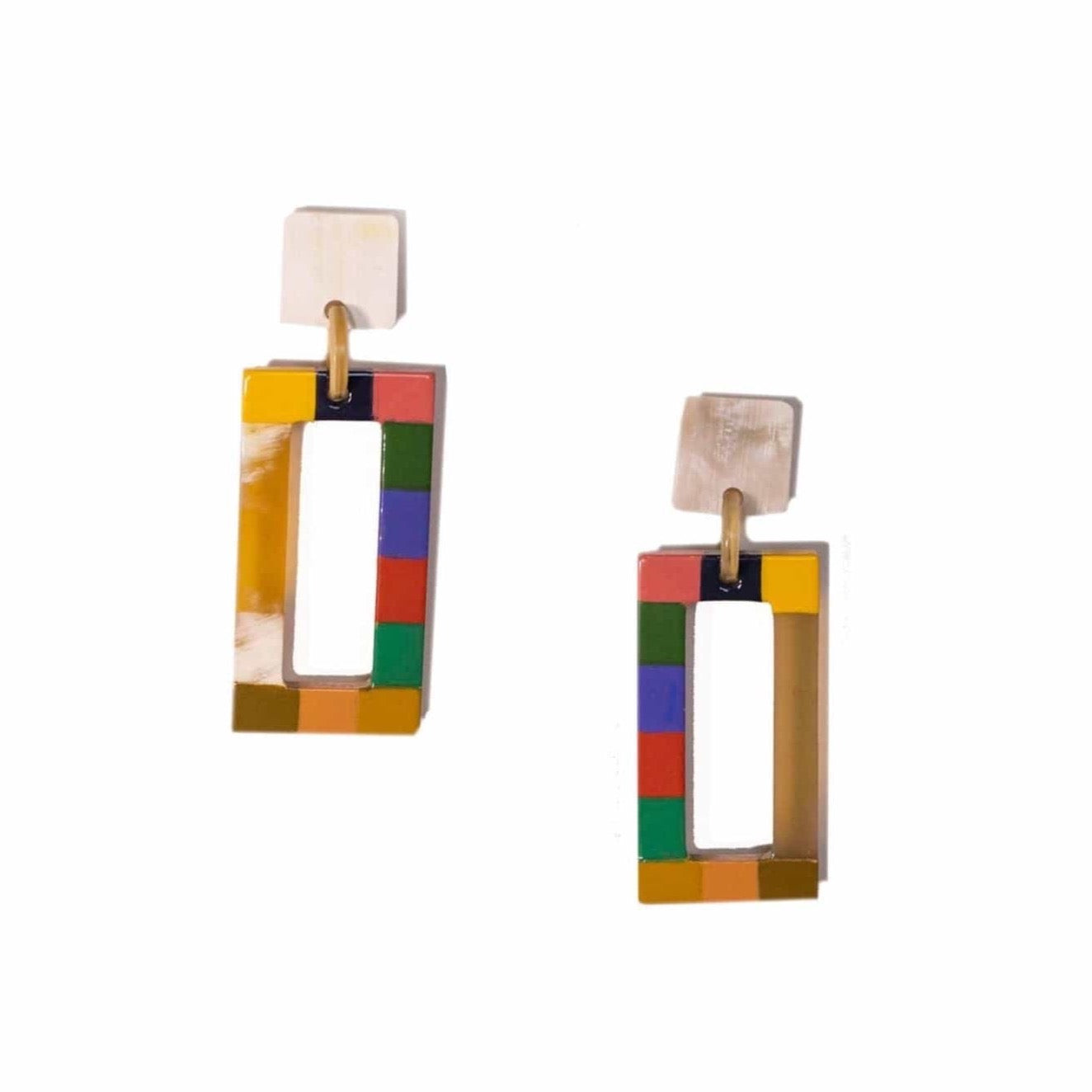 Gem Colorblock Earrings by Sunshine Tienda