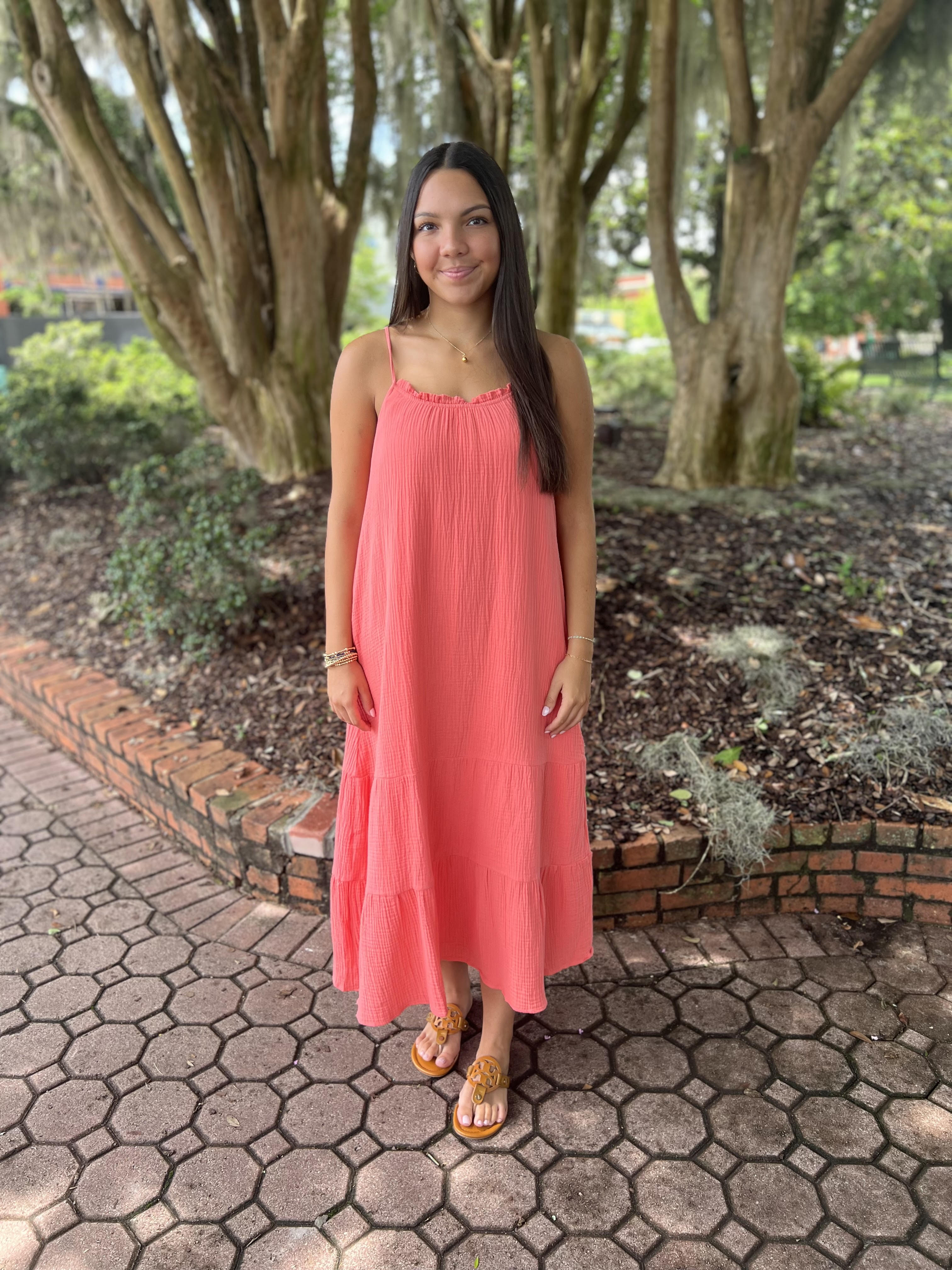 The Beaches Dress (Coral) FINAL SALE