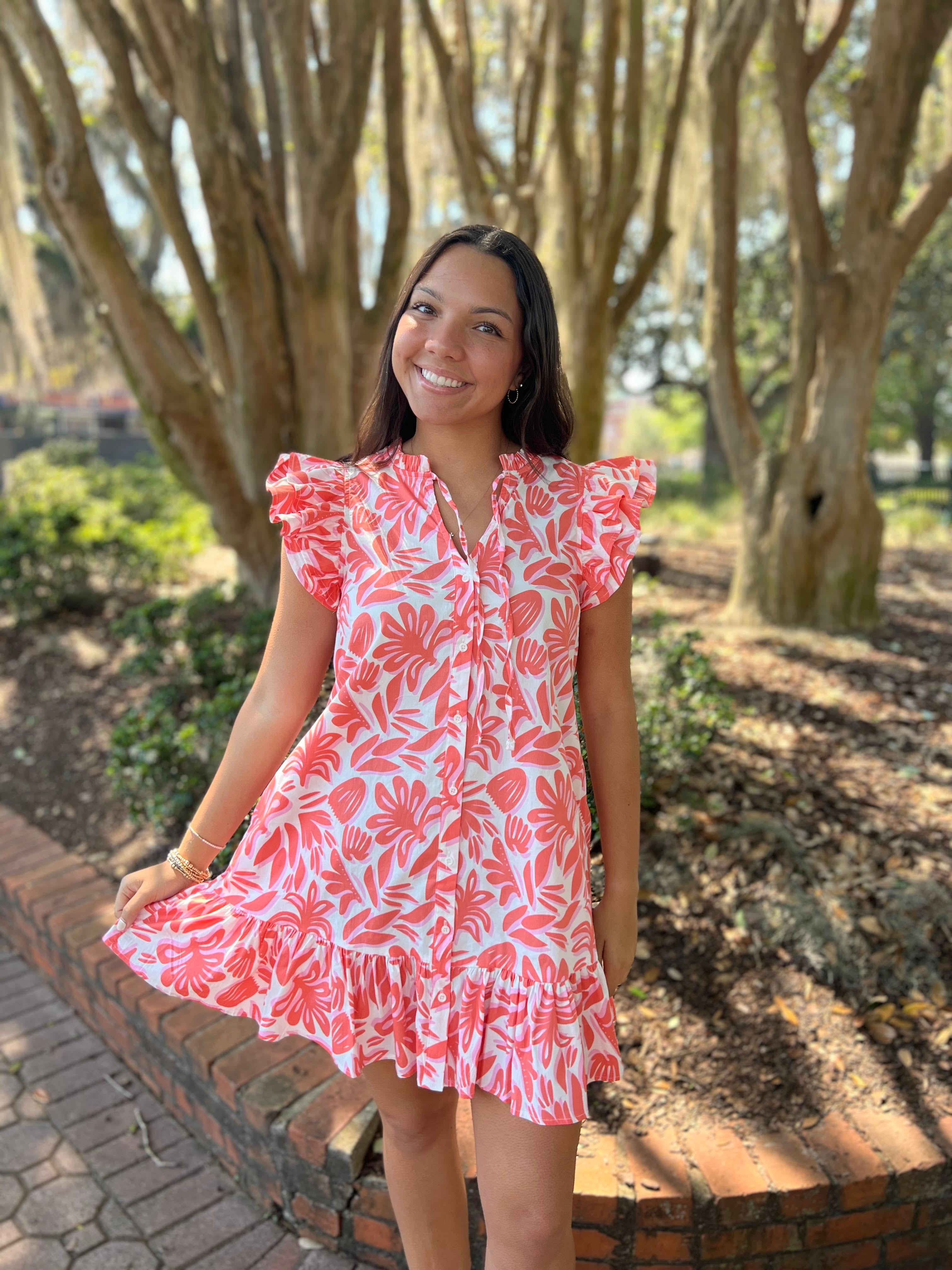 The Abby Dress (Spring It On Coral)