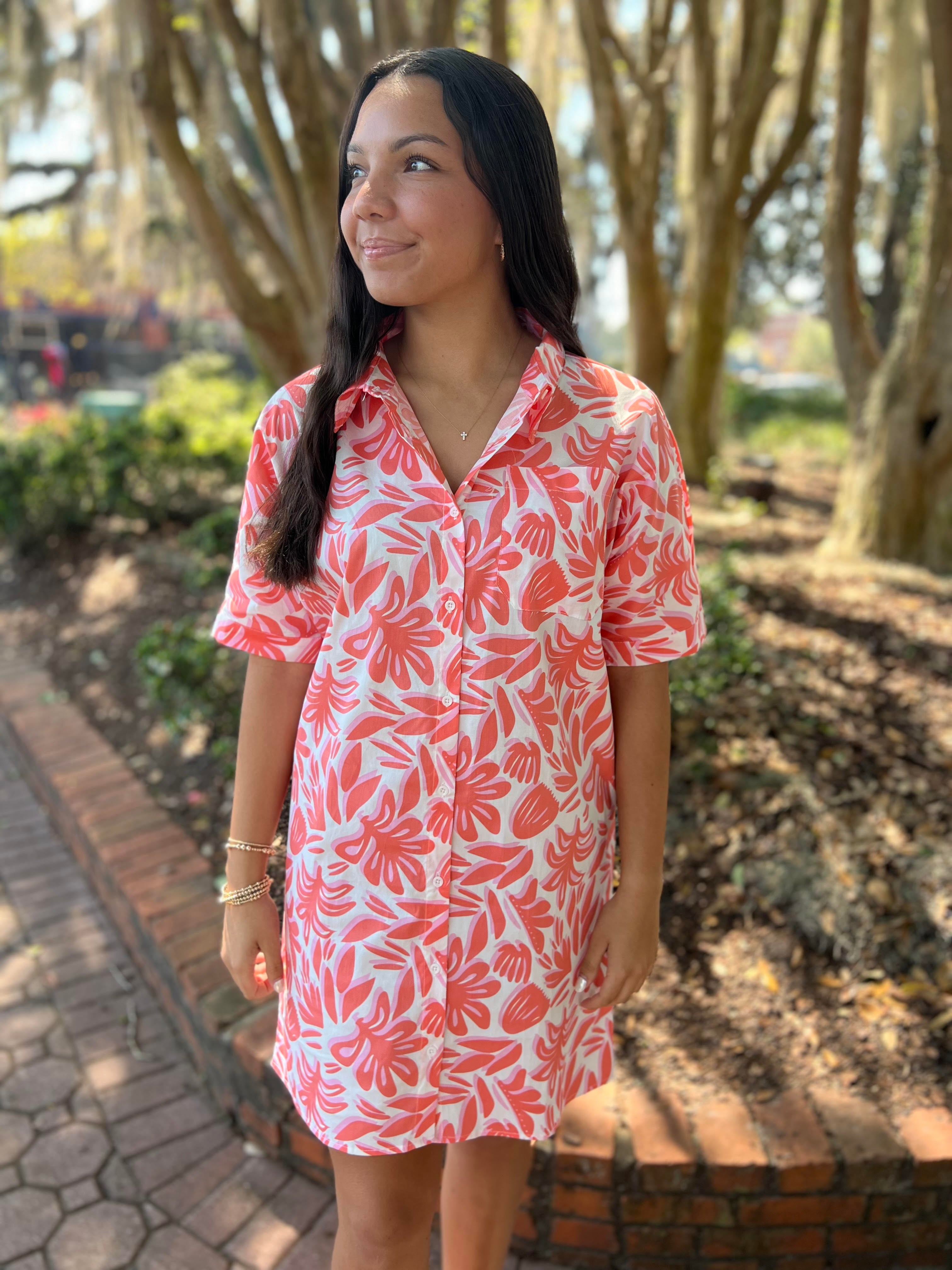 The Dani Dress (Spring It On Coral)